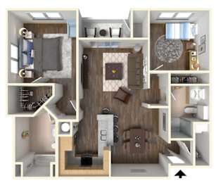 a floor plan of a two bedroom apartment