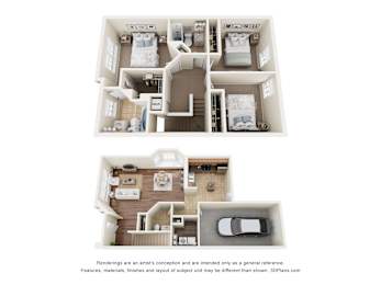 Windsor w/ Garage Floor Plan at Ballantrae Apartments, Sanford, FL, 32771