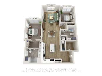 B4 Floor Plan | 1,214 Sq. Ft. at Edgebrook Residences, Merrimack