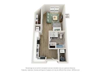 S2 Floor Plan | 526 Sq. Ft. at Edgebrook Residences, New Hampshire, 03054