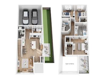 A floor plan of a house with a garage and a living room.
