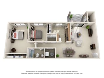 Floor Plan  2 Bedroom 1 Bath