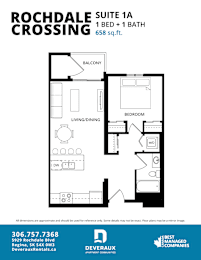 a floor plan of a 1 bed 1 bath
