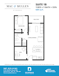 A floor plan for a suite at Mac & Mullen by Deveraux.