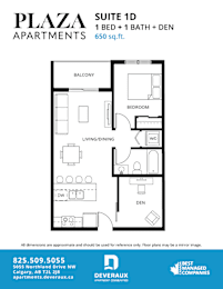 Floor Plan  a floor plan of a 1 bedroom floor plan