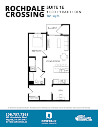 a floor plan of a 1 bedroom customizable apartment