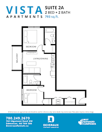 2a Floor Plan at Vista Apartments at Edgemont, Edmonton, T6M 1J4