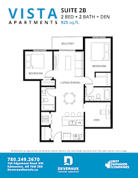 2b Floor Plan at Vista Apartments at Edgemont, Alberta
