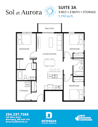  Floor Plan 3 Bedroom, 2 Bathroom + Storage