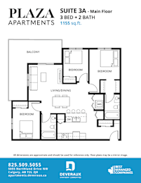 Floor Plan  a floor plan of a 3 bedroom floor plan
