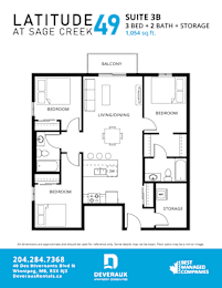  Floor Plan 3 Bedroom, 2 Bathroom + Storage