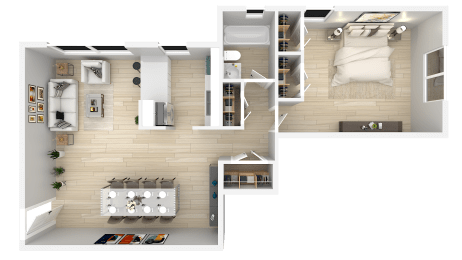 1A Floor Plan at Flats of Forestville, Forestville, 20747