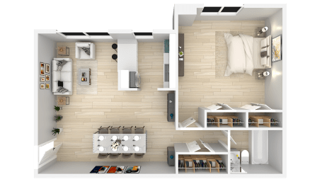 1B Floor Plan at Flats of Forestville, Forestville, MD