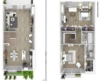 2 bedroom floor plan at Piper Village West, Florida