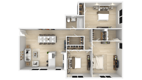 3A Floor Plan at Flats of Forestville, Maryland