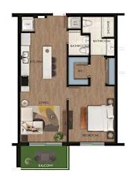 1 Bedroom 1 Bath Floor Plan at Icon One, Daytona Beach, Florida
