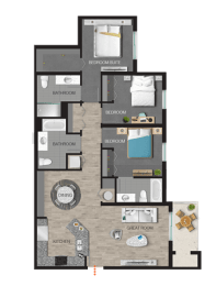 3 bed 3 bath floor plan at The Grove at Portofino Vineyards, Fort Myers