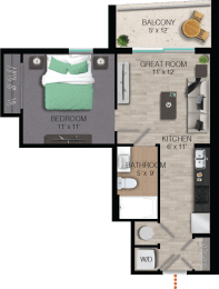 A1 Floor Plan at Quantum Apartments, Fort Lauderdale, Florida