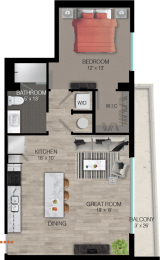 A5 Floor Plan at Quantum Apartments, Fort Lauderdale, FL, 33304