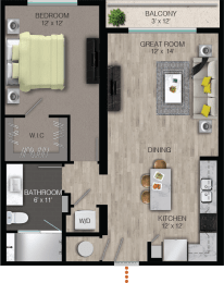 A6 Floor Plan at Quantum Apartments, Fort Lauderdale, FL