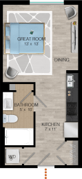 S1 Floor Plan at Quantum Apartments, Fort Lauderdale, 33304