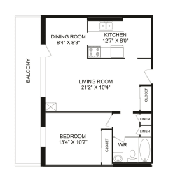  Floor Plan One Bedroom