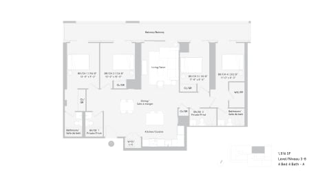 floor plan of the renovated apartment for sale