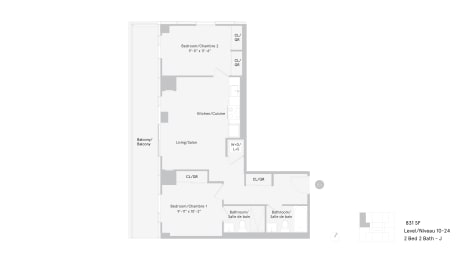 floor plan of the modern apartment for rent