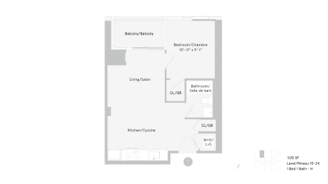 a floor plan of a house with a bedroom and a living room