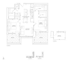 a floor plan of a house with two bedrooms and two bathrooms