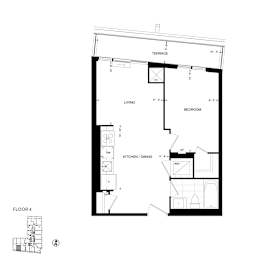 a floor plan of a 1 bedroom floor plan