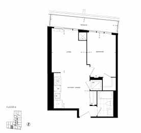 floor plan of the lower level of the home
