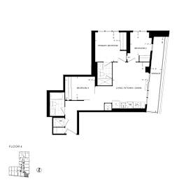 a floor plan of a house with a asymmetricaletrical floor plan with a floor