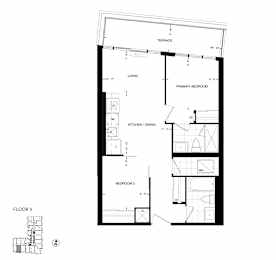 a floor plan of a 1 bedroom floor plan
