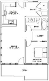 a small floor plan with a bathroom and a closet