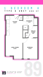 Floor Plan  One Bedroom - A