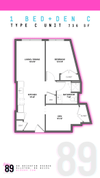 Floor Plan  One Bedroom Den - C