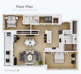 a floor plan of a house with a bedroom and a living room