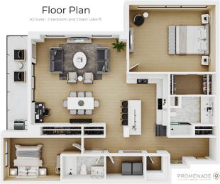 a floor plan of a house with a bedroom and a living room