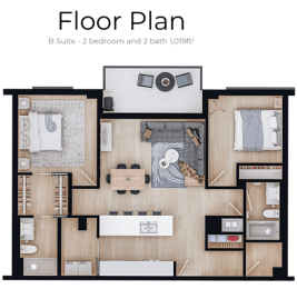 a floor plan of a house with a bedroom and a bathroom