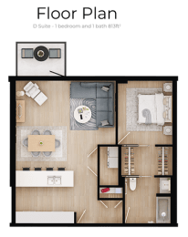 a floor plan of a house with a bedroom and a bathroom