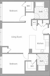 Floor Plan  2 Bedroom 2 Bath