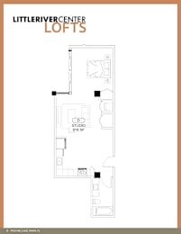 Floor Plan  A floor plan for the Little River Center Lofts is displayed.