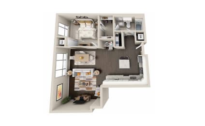 1 Bedroom 1 Bathroom Floorplan at 71 France, Edina, 55435
