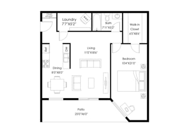 1 bed 1 bath E at The Bosk Apartment Homes, Woodbury, Minnesota