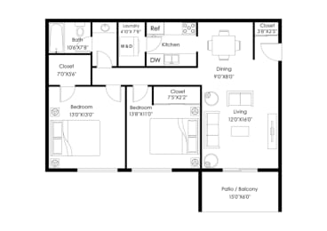 2 bed 2 bath C at The Bosk Apartment Homes, Minnesota