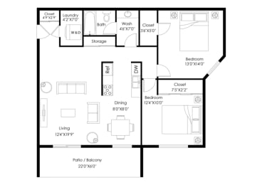 2 bed 2 bath D at The Bosk Apartment Homes, Minnesota 55125