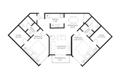 bedroom floor plan | luxury apartments in towson md | the mille brookhaven apartment