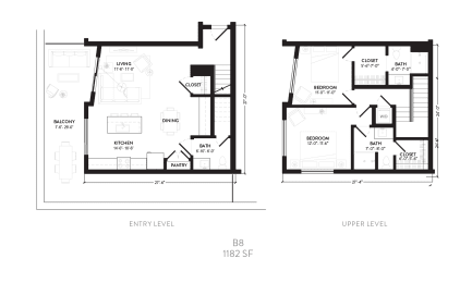 the floor plans for the first and second floors of the house