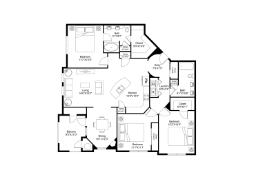 bedroom floor plan | luxury apartments in towson md | the southerly